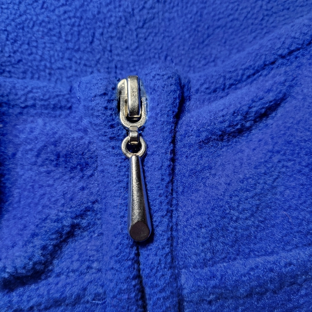 Women's Blue Full Zip Fleece Jacket With Stand-Up Collar - Picture 5 of 10